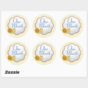 Sticker Rond Jalon mensuel du bébé mûr d'escargot