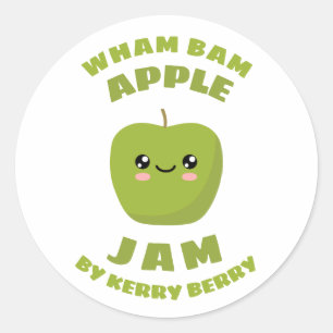 Sticker Rond Jam à la pomme Kawaii
