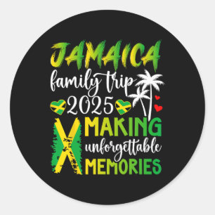 Sticker Rond Jamaica Family Trip 2025 Making Memories Jamaïque