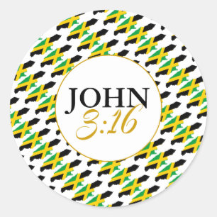 Sticker Rond JAMAICA Jean 3:16 Christian