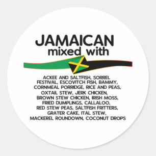Sticker Rond Jamaïcain Mélangé Avec Jamaica Proud Group