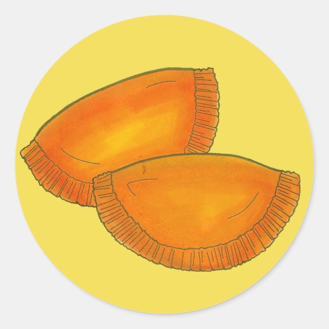 Sticker Rond Jamaïcaine Boeuf Patty Cuisine alimentaire Jaune (Devant)