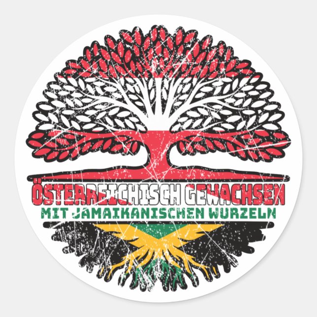 Sticker Rond Jamaika Jamaikanisch Österreichisch Österreich (Devant)
