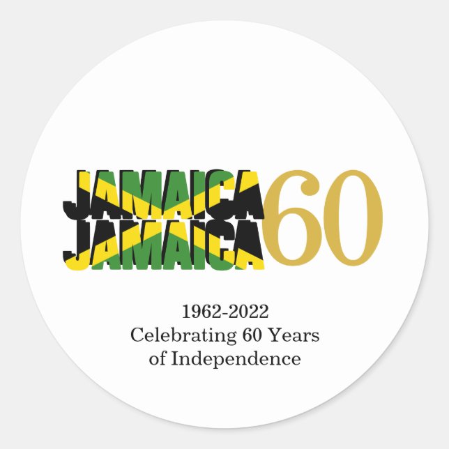 Sticker Rond JAMAÏQUE 60e Anniversaire de l'Indépendance (Devant)