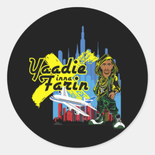 STICKER ROND JAMAÏQUE CARAÏBES YADIE HOMMES FEMMES ENFANTS CADE