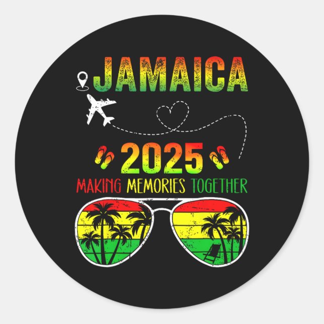 Sticker Rond Jamaïque Réunion familiale 2025 Faire des souvenir (Devant)