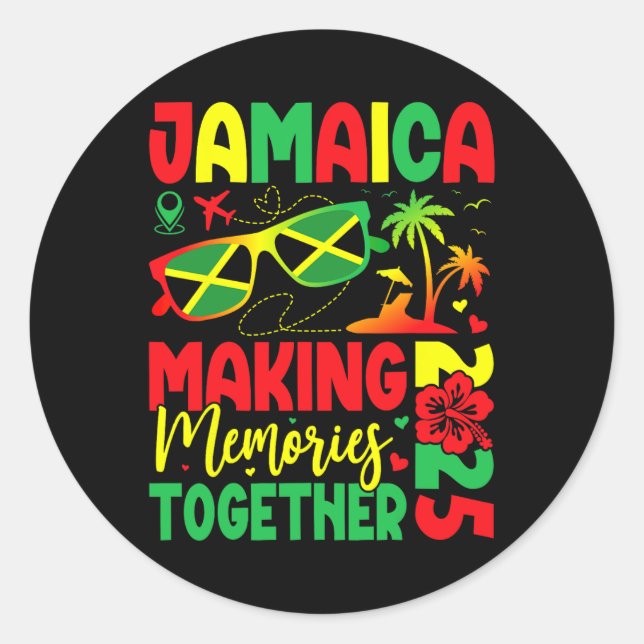 Sticker Rond Jamaïque Réunion familiale 2025 Faire des souvenir (Devant)
