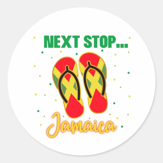 Sticker Rond Jamaïque Vacances Next Stop Jamaica Group Correspo (Devant)