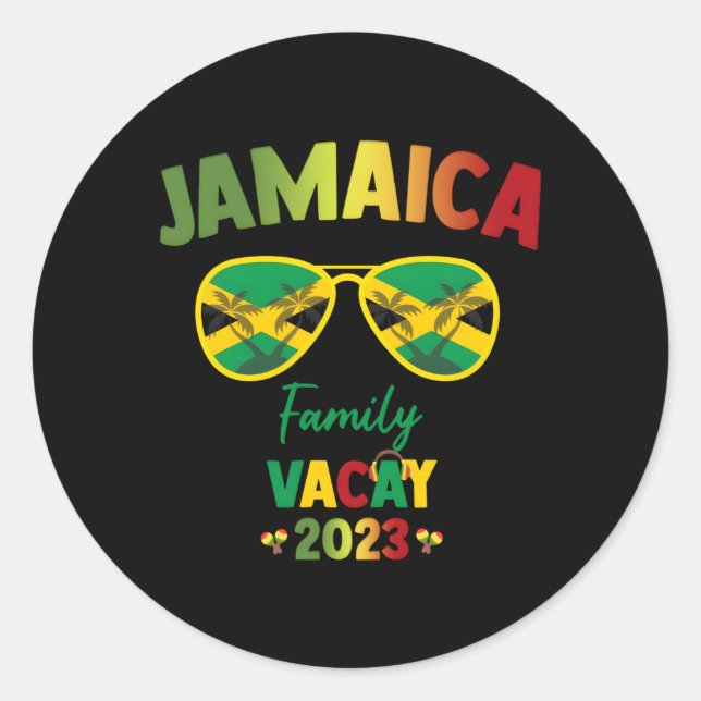 Sticker Rond Jamaïque Voyage de vacances 2023 (Devant)