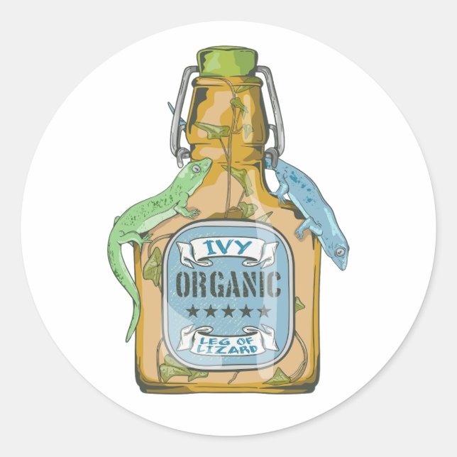 Sticker Rond Jambe de Lizard Macbeth sorcières sort (Devant)