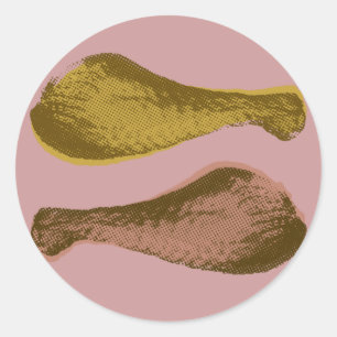 Sticker Rond Jambes de poulet frites