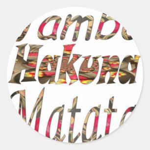 Sticker Rond Jambo Hakuna Matata ! Imprimerie d'art Vintage afr