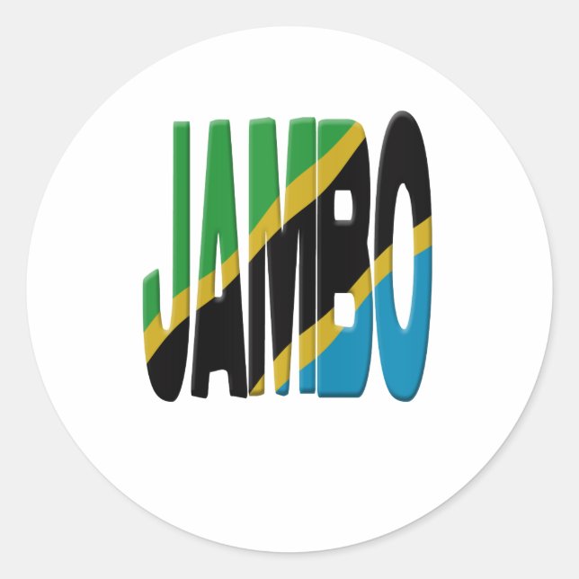 Sticker Rond Jambo Swahili - Tanzania flag (Devant)