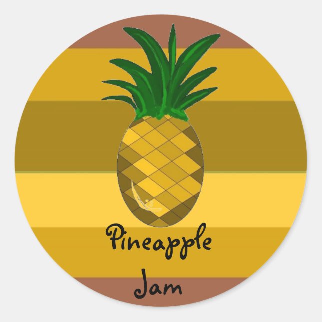 Sticker Rond Jambon d'ananas doré (Devant)