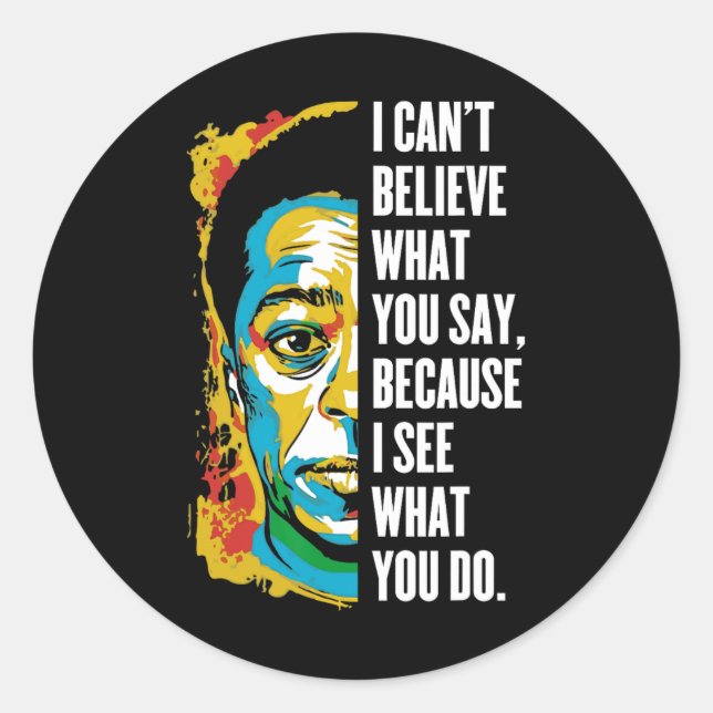 Sticker Rond James Baldwin Graffiti Art JunetDix Historique noi (Devant)