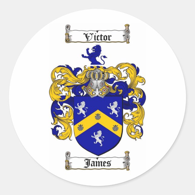 STICKER ROND JAMES FAMILLE CREST - JAMES COAT D'ARMES (Devant)