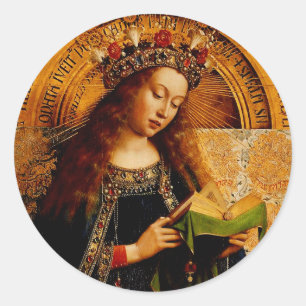 Sticker Rond Jan van Eyck - Collection d'art fin de la Vierge M
