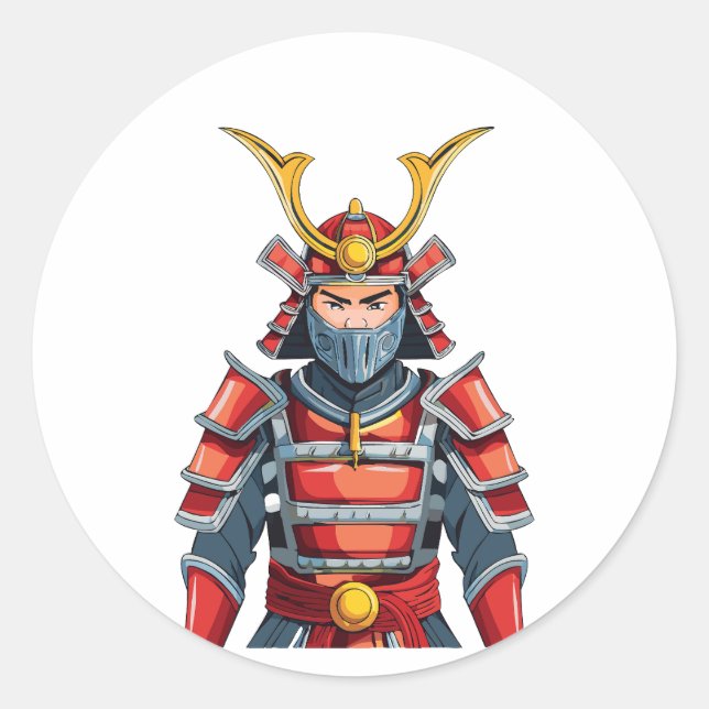 Sticker Rond Japanese samurai (Devant)