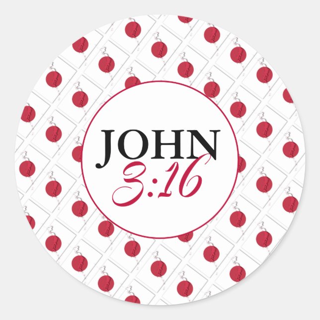 Sticker Rond JAPON HINOMARU Dieu si aimé Le Monde Jean 3:16 (Devant)