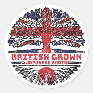 Sticker Rond Japon Royaume-Uni Royaume-Uni British Tree