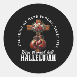 Sticker Rond J'apporterai ma boîte de Hallelujah au coeur éprou