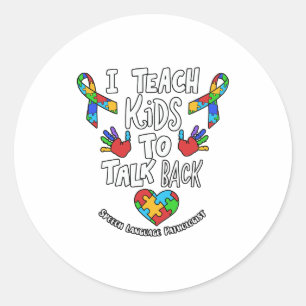 Sticker Rond J'Apprends Aux Enfants À Parler De La Thérapie L