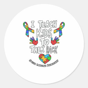 Sticker Rond J'Apprends Aux Enfants À Parler De La Thérapie L