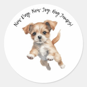 Sticker Rond Jappy Jumping Chig Art - New Day Positive Gift