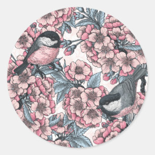 Sticker Rond Jardin aux cerisiers