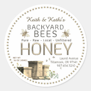 Sticker Rond Jardin Bees Hives et Little Bees Garden