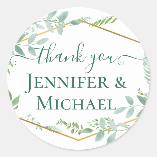 Sticker Rond Jardin botanique Feuille Mariage de verdure (Devant)