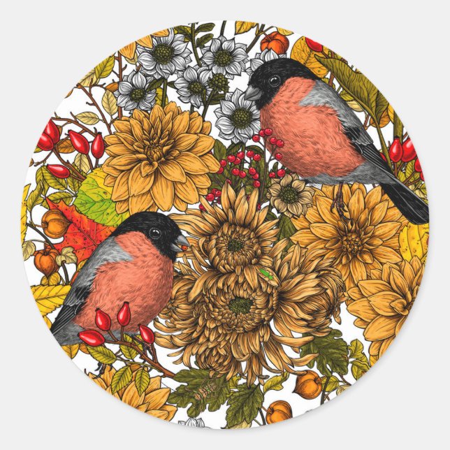 Sticker Rond Jardin d'automne 1 (Devant)