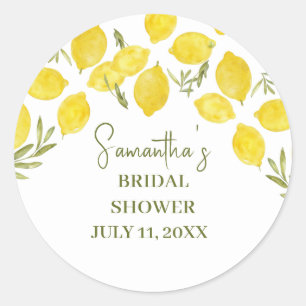 Sticker Rond Jardin de Citron Italien Jaune Fête de Mariage Oli