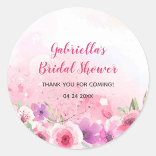 Sticker Rond Jardin de fleurs d'aquarelle Occasion spéciale