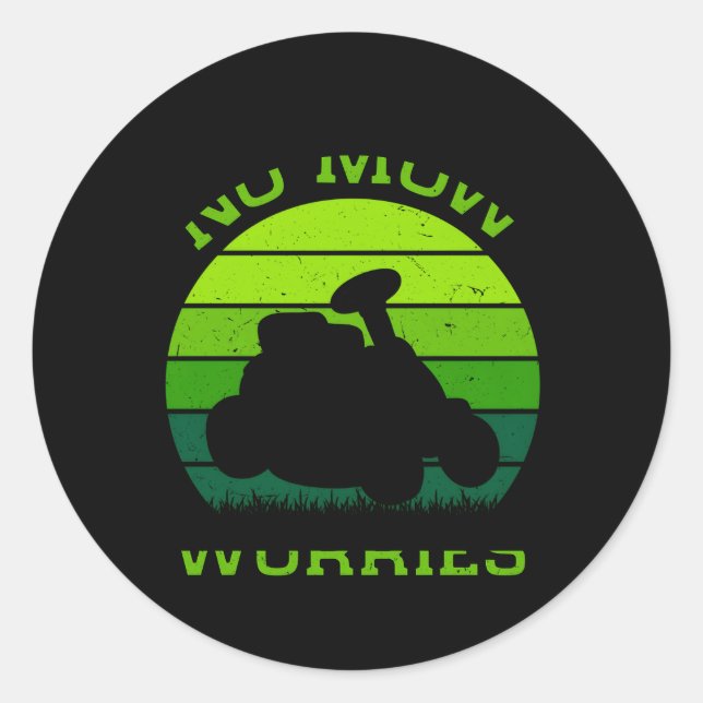 Sticker Rond Jardin de jardinage de tondeuse de pelouse (Devant)