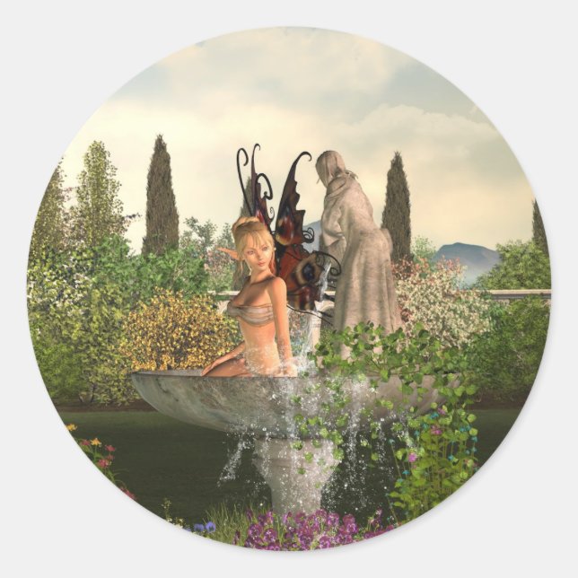 Sticker Rond Jardin de jour (Devant)