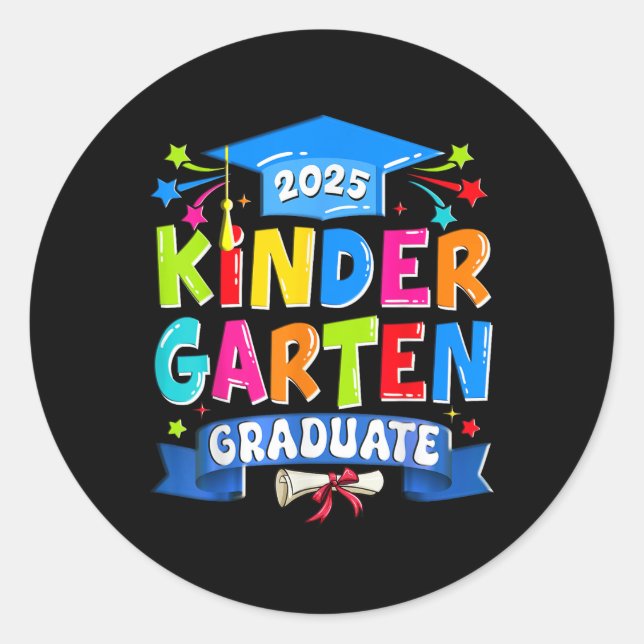 Sticker Rond Jardin d'enfants Diplômé 2025 Enfants de l'enseign (Devant)