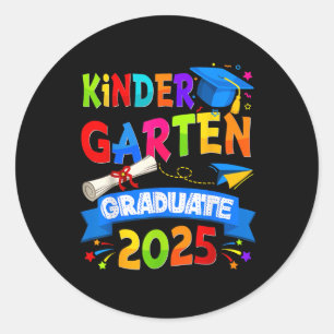 Sticker Rond Jardin D'Enfants Diplômé Cl De 2025 Graduation Gar