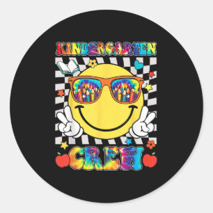 Sticker Rond Jardin D'Enfants Équipage Smile Face Tie Dye Retou