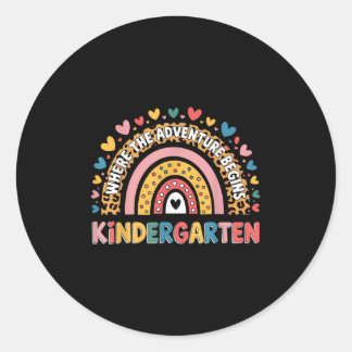 Sticker Rond Jardin d'enfants où l'aventure commence Enfants Te
