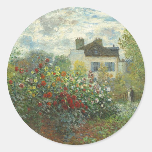 Sticker Rond Jardin des artistes de Monet dans Peinture d'Argen (Devant)