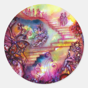 STICKER ROND JARDIN DES OMBRES PERDUES/DES ESCALIERS MYSTIQUES