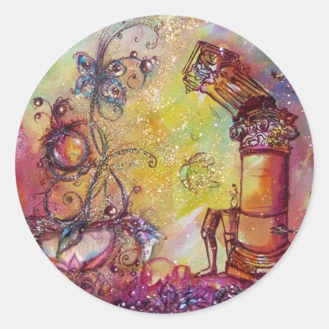 STICKER ROND JARDIN DES OMBRES PERDUES - MAGIQUE PLANTE DE BOUT (Devant)