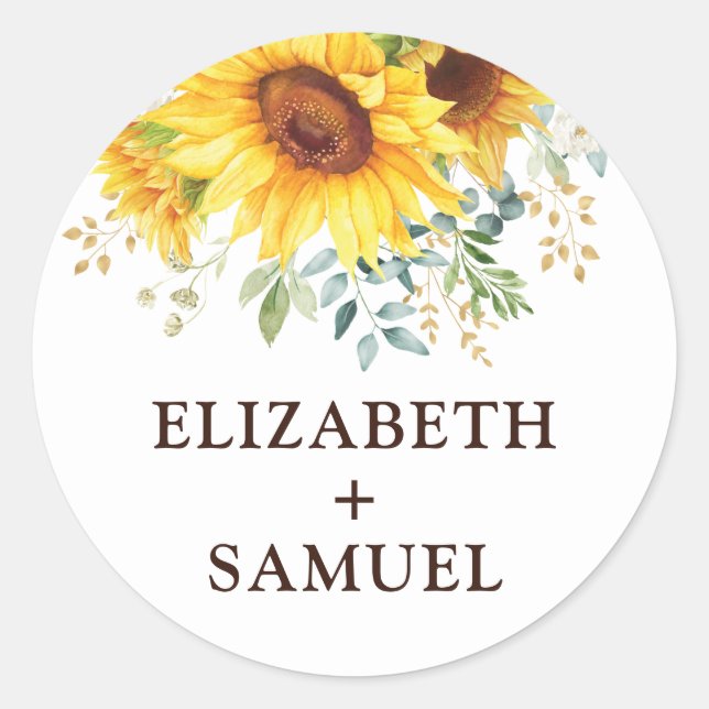 Sticker Rond Jardin d'été Boho moderne Mariage (Devant)