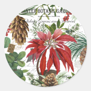 Sticker Rond Jardin d'hiver vintage moderne floral
