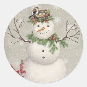 Sticker Rond jardin d'hiver vintage moderne snowboard