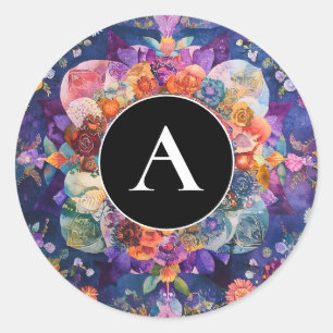 Sticker Rond Jardin en mouvement Conception de mandala floral