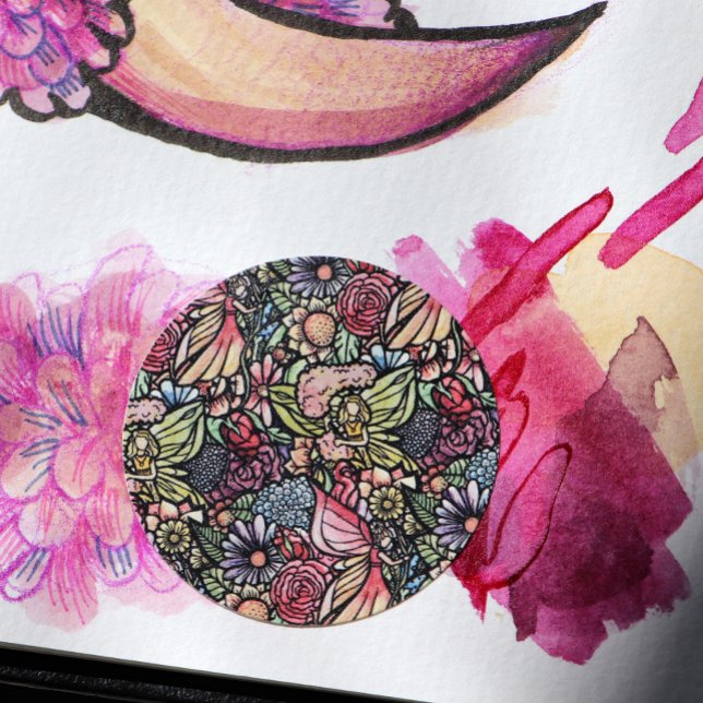 Sticker Rond Jardin Fairy Jardin Flower Jardins Fées (Créateur téléchargé)