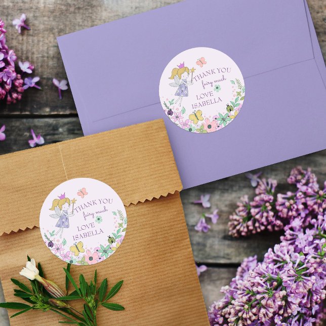 Sticker Rond Jardin Fairy Merci Lilac (Fairy Garden stickers)
