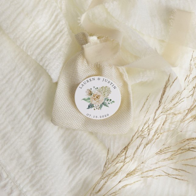 Sticker Rond Jardin Floral de Crème de Printemps (Créateur téléchargé)